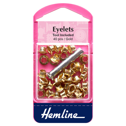 Eyelets with Tool Gold 40pcs