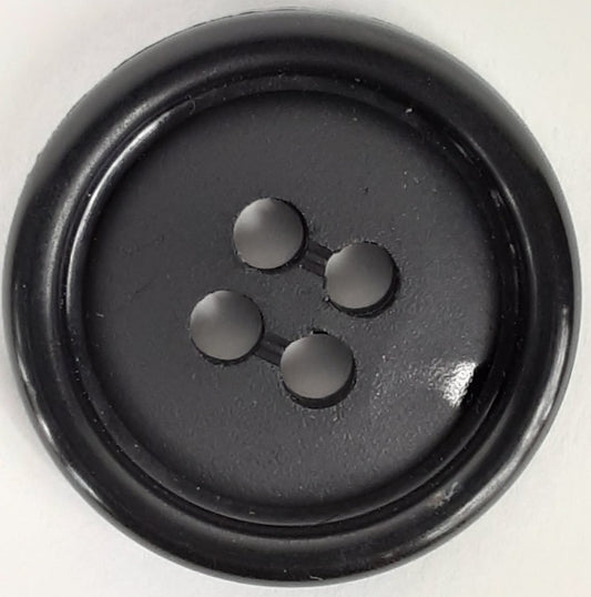 Jacket Button: 4-Hole 28mm , Black