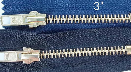 Brass Jean Zips 3"