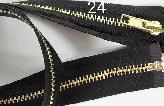 Brass Open End Zip 24" Black