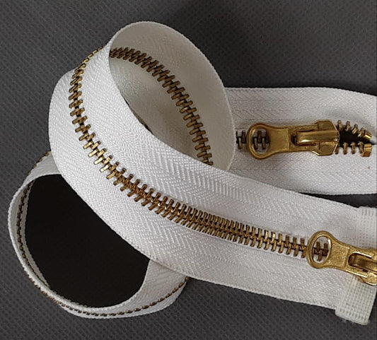 Two Way Brass Zip (17")