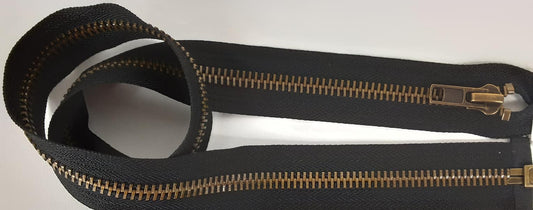 Antique Brass Open End Zip (30")