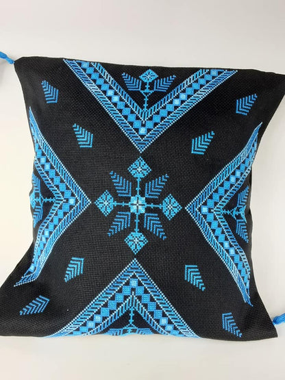 EMBROIDERED CUSHION WITH TASSELS