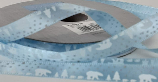 Christmas Ribbon: Satin: Polar Bears 10mm