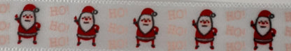 Christmas Ribbon: Satin: Ho Ho Ho Santa 15mm