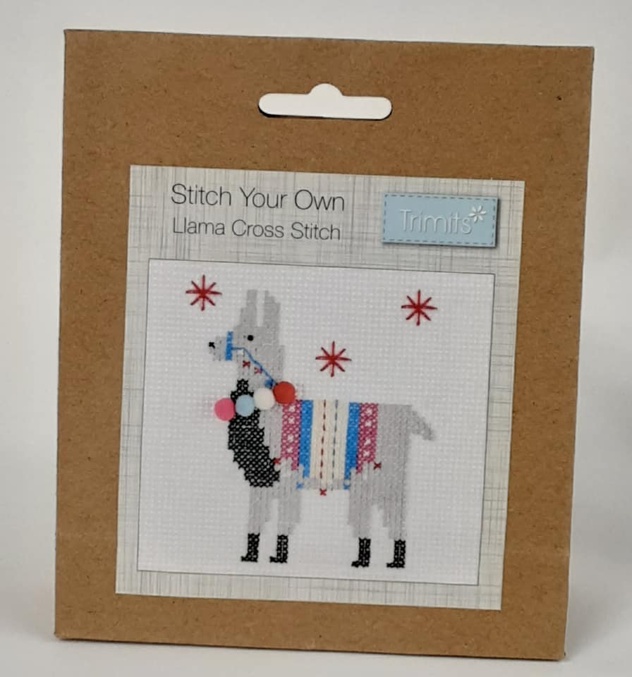 Mini Counted Cross Stitch Kit: Fleece Navidad Llama