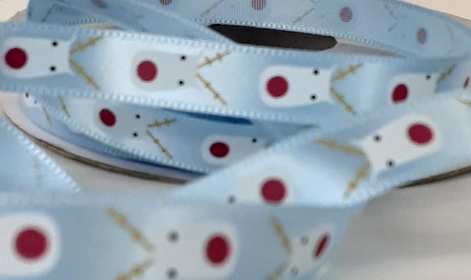 Christmas Ribbon: Satin: Rudolph and Stockings 10mm