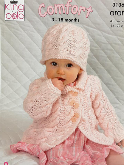 Coat, Dress, Sweater and Hat Knitted in Comfort Aran