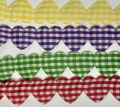 15mm Gingham Fabric Hearts
