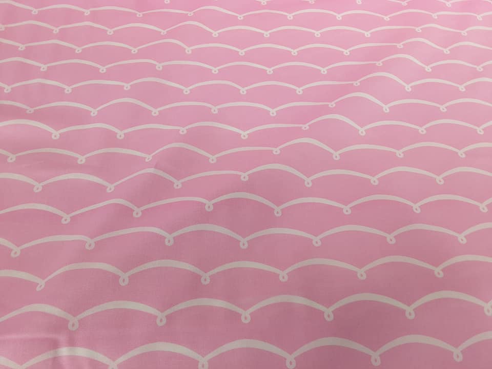 White on Pink Wave Pattern