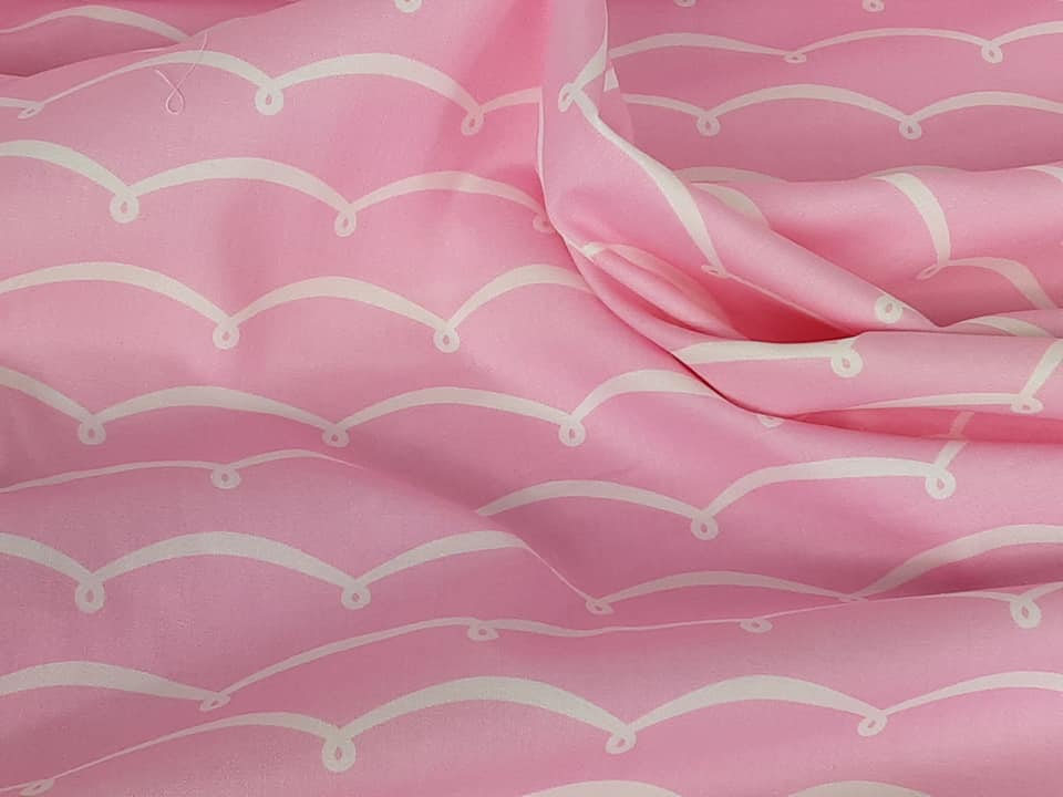 White on Pink Wave Pattern
