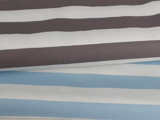 Wide Stripe Cotton Poplin