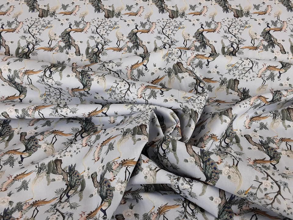 Little Johnny - Peacock Birds Cotton