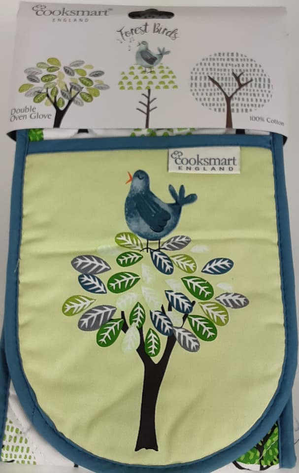 Forest Birds Double Oven Gloves