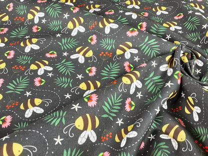 BUZZY BEES COTTON PRINTS-Black