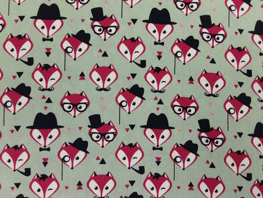 Cotton Poplin  Animal Design/ Fox