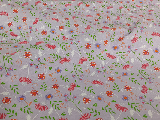 CUTE FLORALS – COTTON PRINT -Lilac