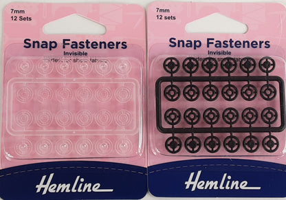Sew On Snap Fasteners  (Invisible) 7mm