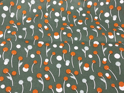 Green Flower Spot- Cotton Print