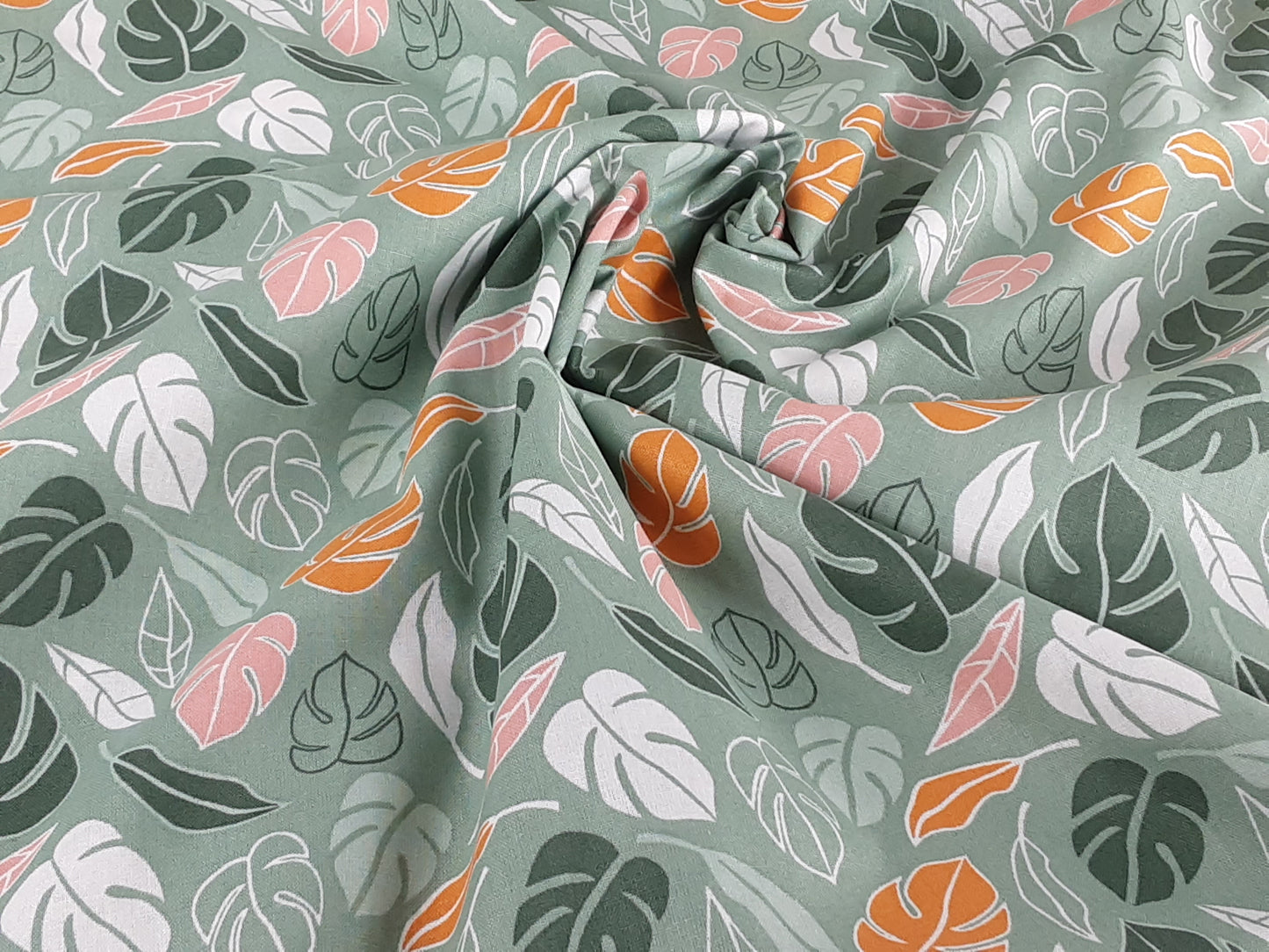 Jungle Leaves Green- Cotton Print