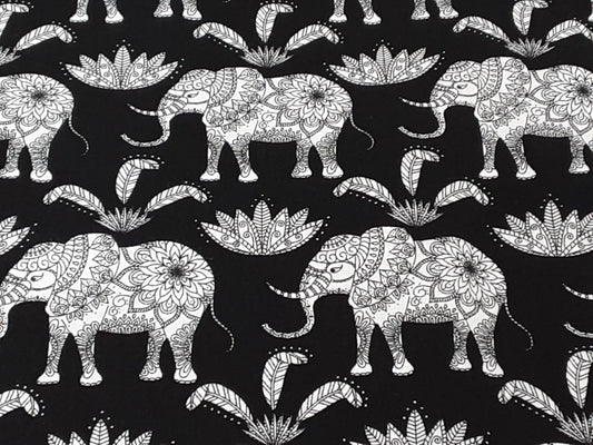 Mandala Elephant Palms- Cotton Prints