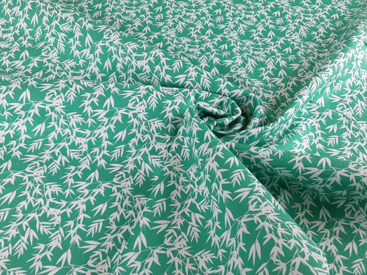 Kyoto Bamboo Leaves Jade- Cotton Print