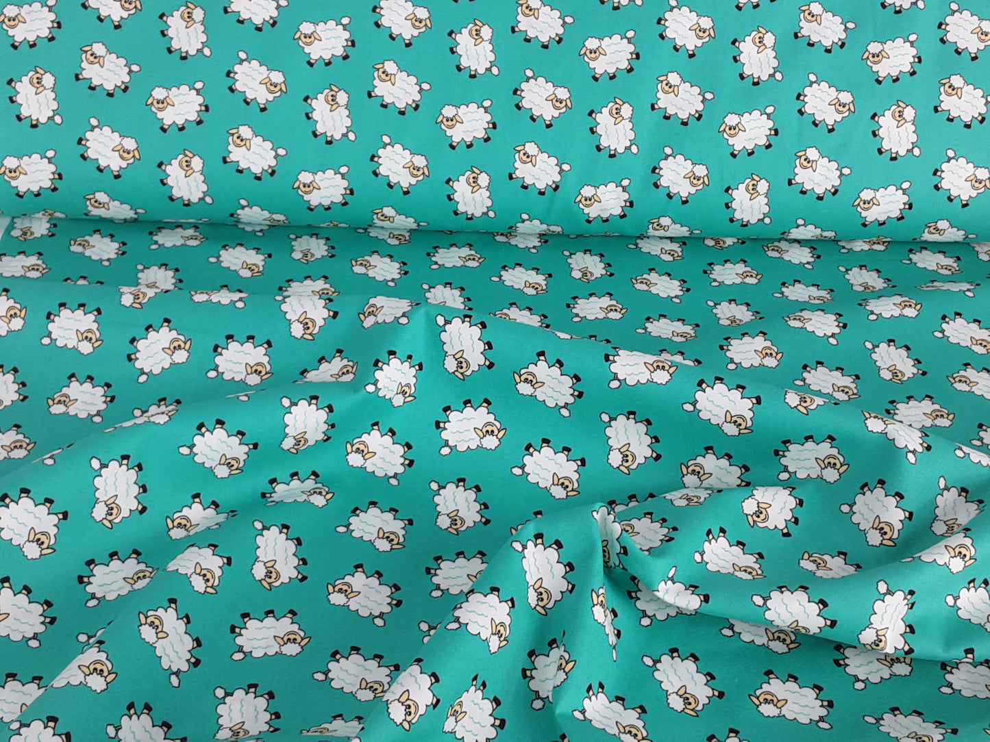 Flossy Sheep- Cotton Print- Green