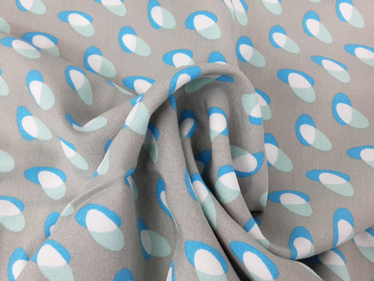 Grey and Blue Eclipse Rayon Print
