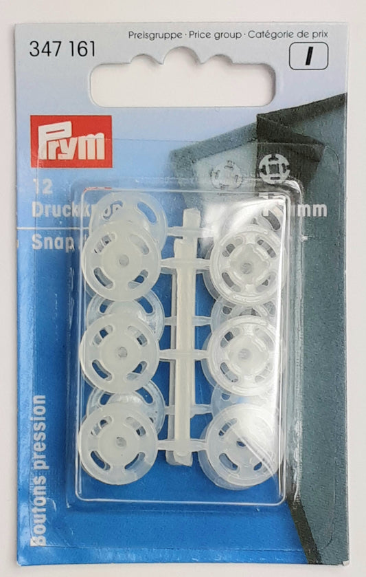 Prym Sew-On Snap Fasteners Plastic 13mm