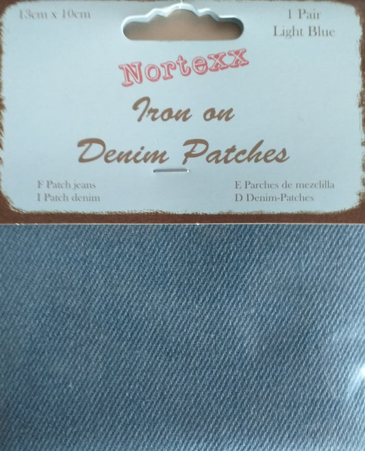 Iron-on Denim Mending Patch- Light Denim