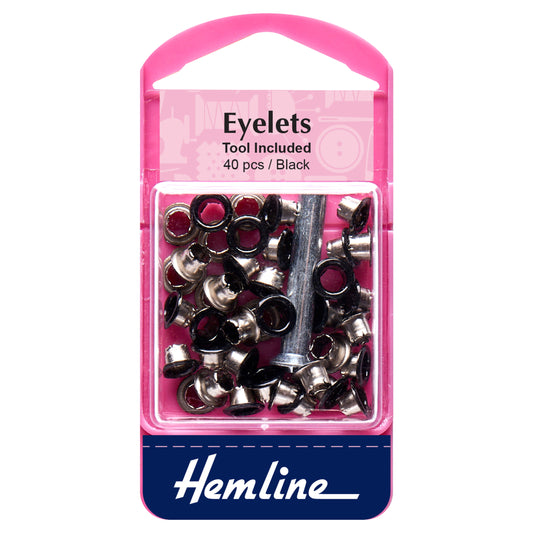 Eyelets with Tool: Black 40pcs