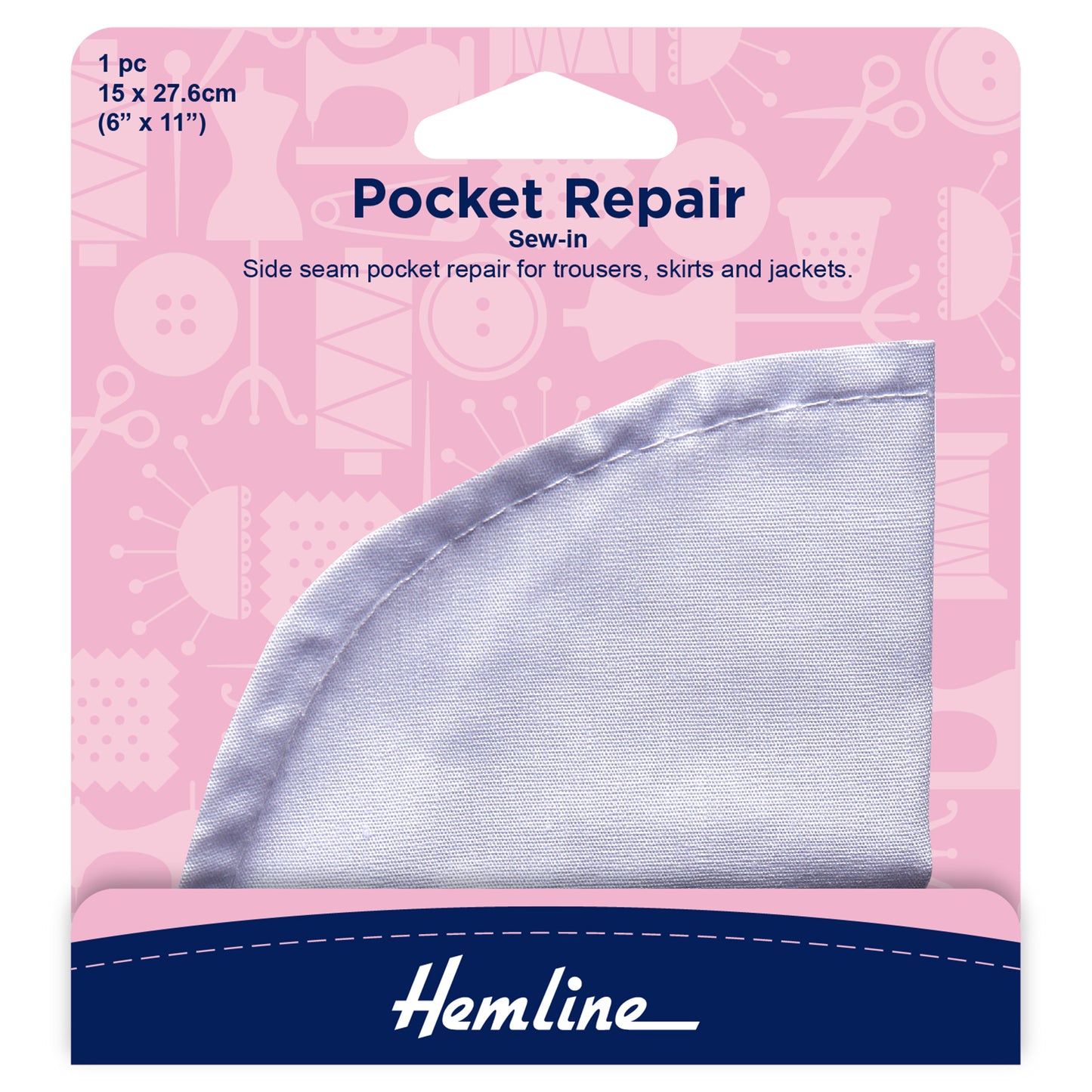 Pocket repair- sew-in