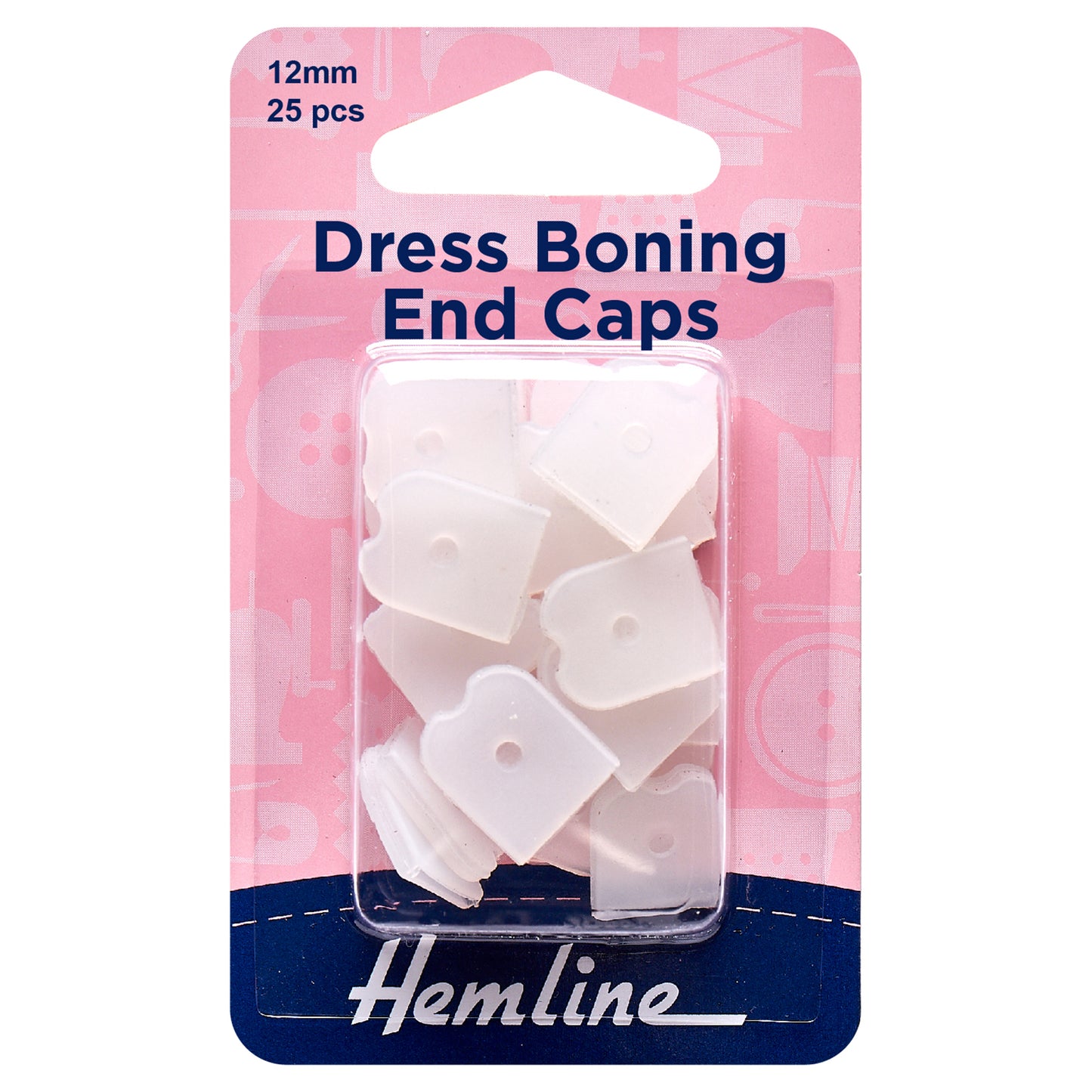 Dress Boning End Caps: 12mm