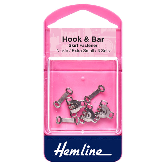 Hook and Bar: Extra Small: Nickel: Pack of 3