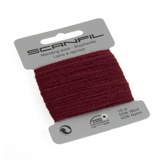 Mending Wool 15m: Burgundy