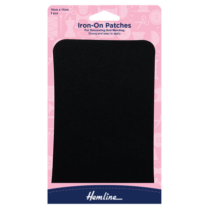 Cotton Twill Patches: Black - 10 x 15cm
