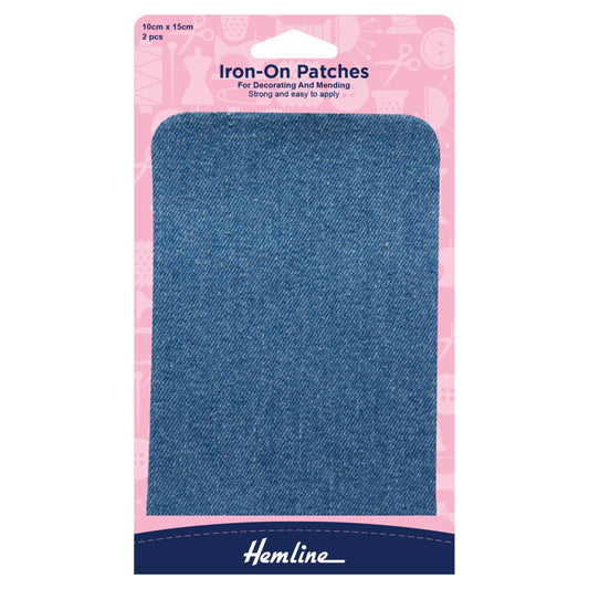 Cotton Twill Patches: Light Denim - 10 x 15cm