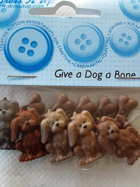 Craft Buttons/ Give a Dog a Bone