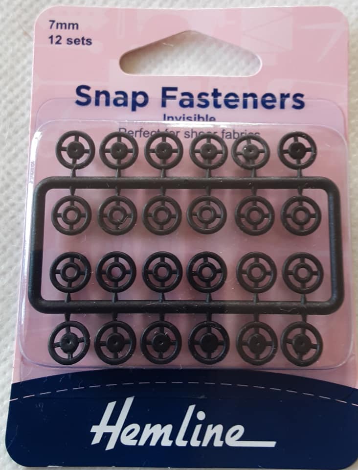 Sew On Snap Fasteners  (Invisible) 7mm