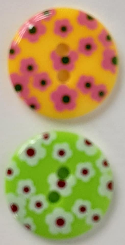 Flower Button: Printed 18mm