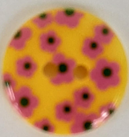 Flower Button: Printed 18mm