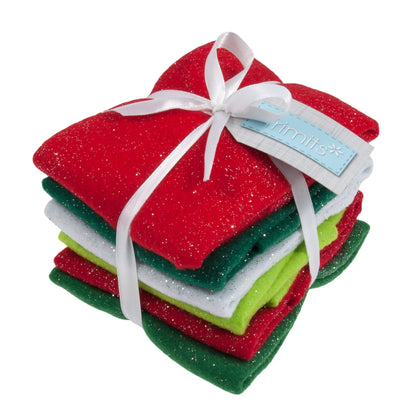 Felt Bundle: Acrylic: 23 x 30cm: Christmas Glitter: 6 Pieces: Assorted