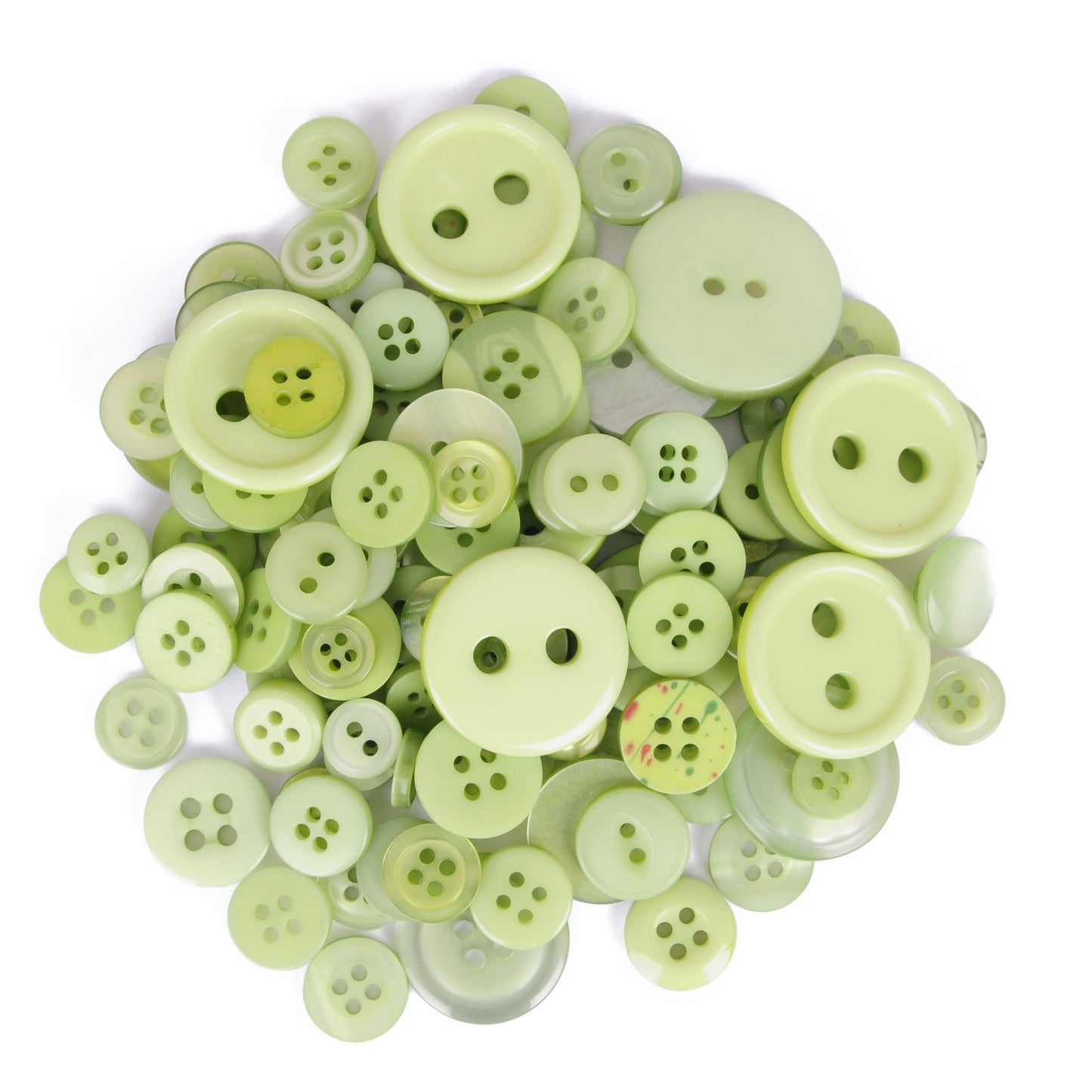 Buttons: Craft: Bag: Assorted Light Green: 50g