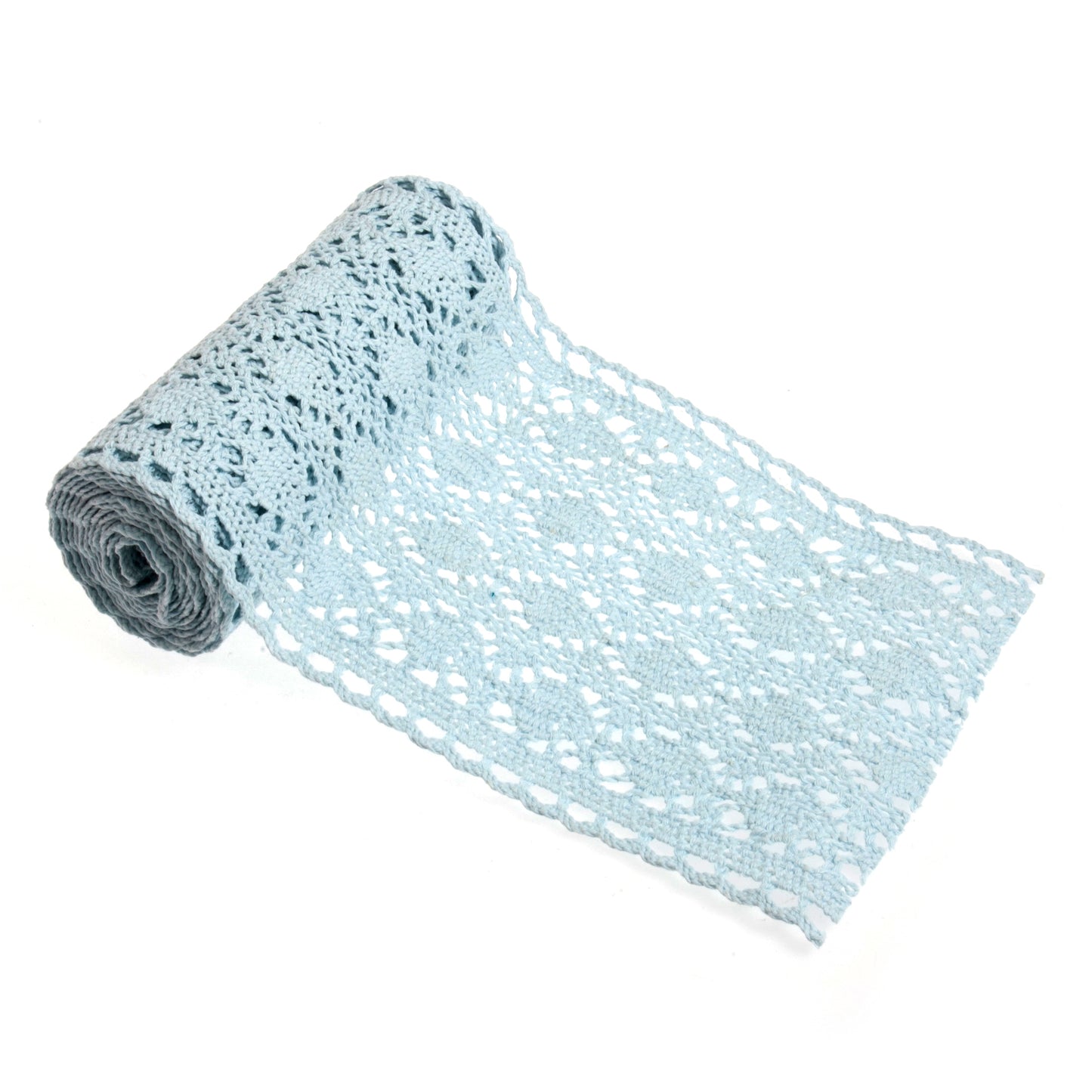 Trim: Cotton Lace Roll: 1.8m x 15cm- Light Blue