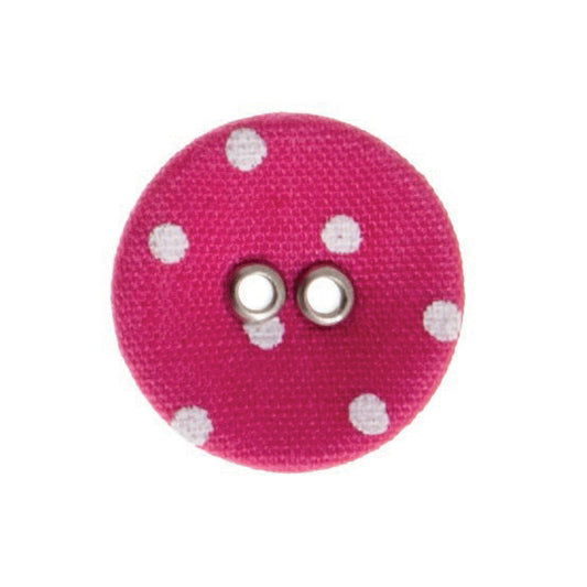 Buttons: Fabric Spot: 20mm: Red/White