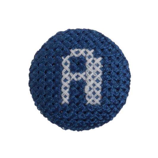 Cross Stitch Alphabet Button- A