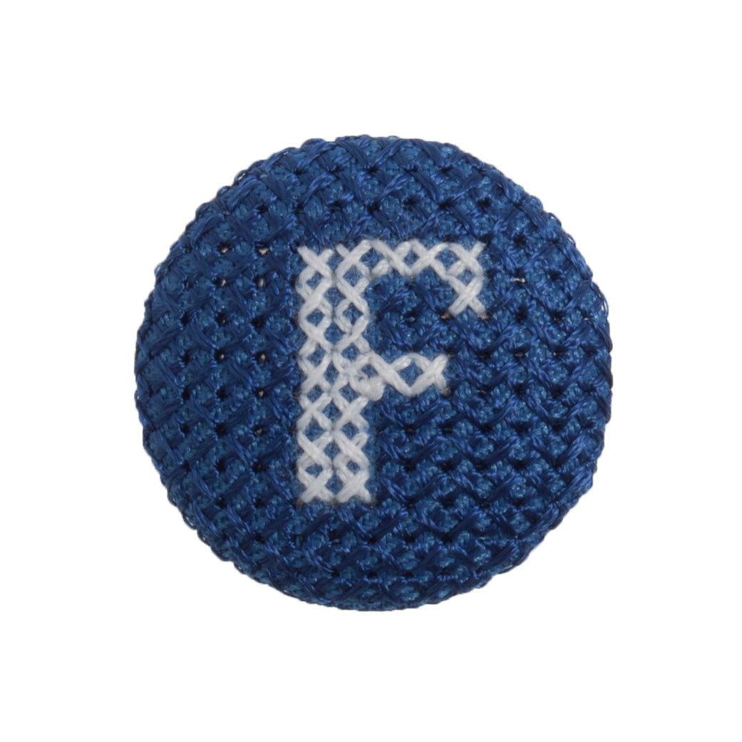 Cross Stitch Alphabet Button- F