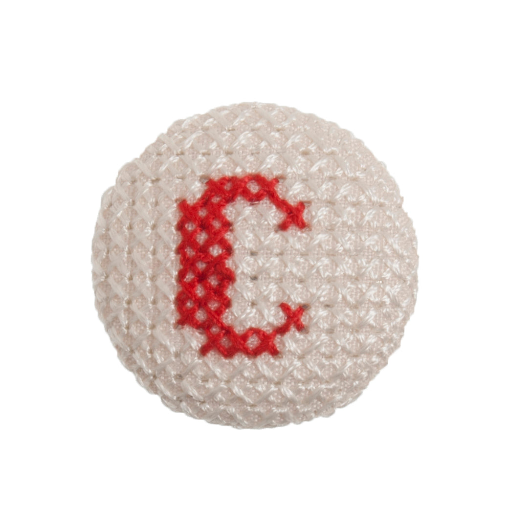 Cross Stitch Alphabet Button- C