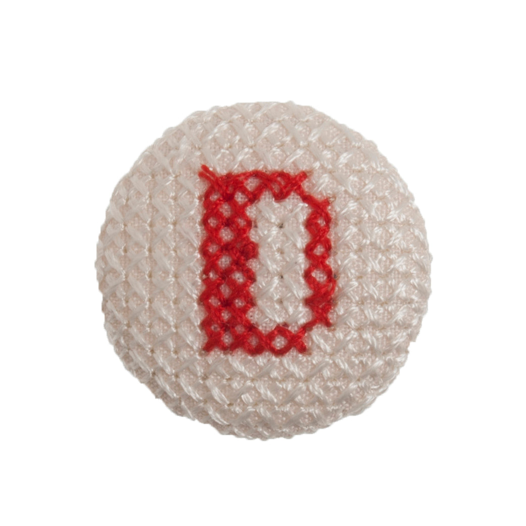 Cross Stitch Alphabet Button-D