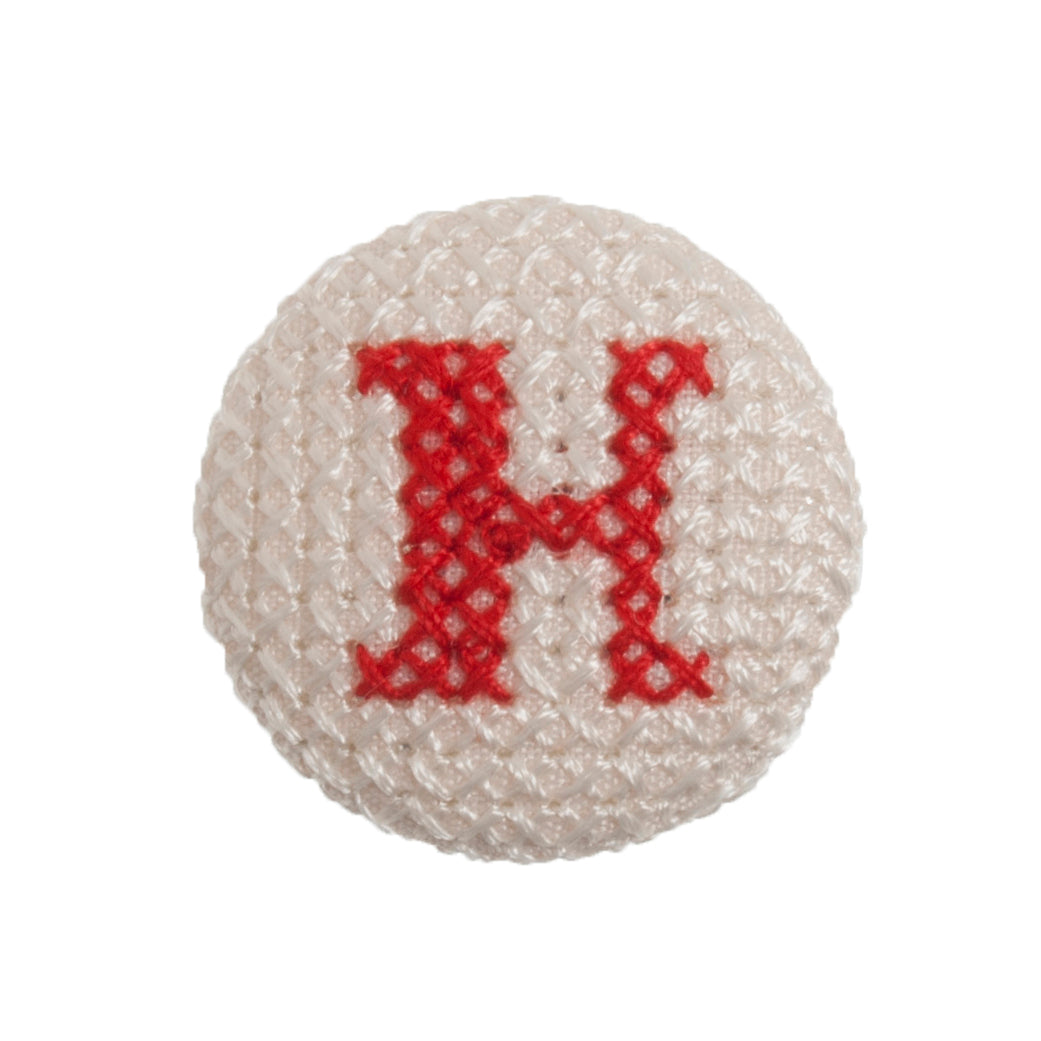 Cross Stitch Alphabet Button- H